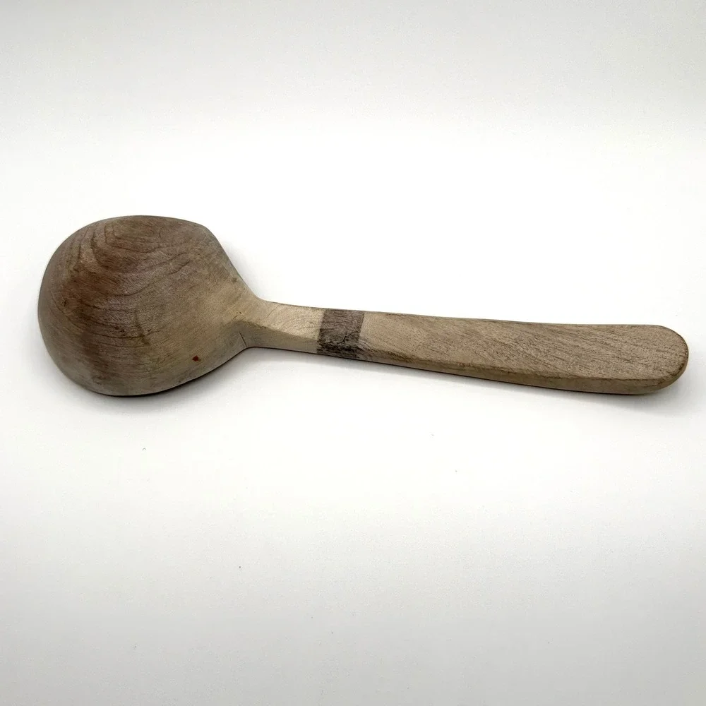 Vintage Hand Carved Wooden Scoop Ladle Rustic Farmhouse Primitive Grain Server
